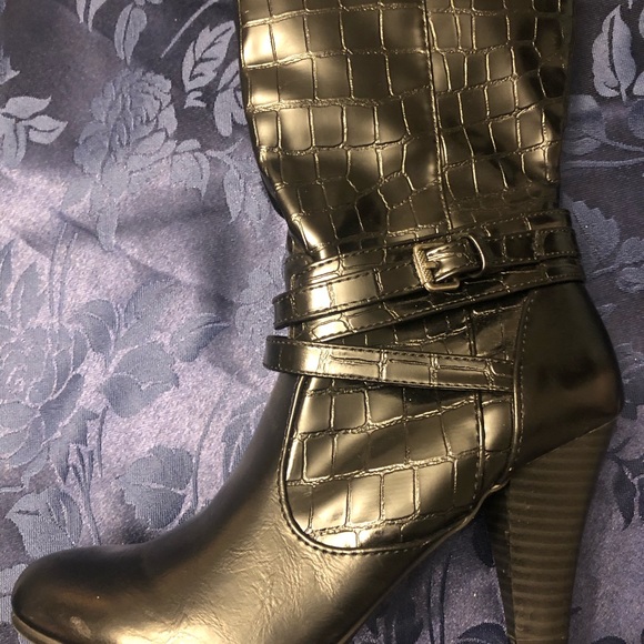LifeStride women's dressy tall black faux alligator boots size 7 - Picture 8 of 16